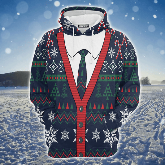 Cardigan Xmas Premium Christmas Hoodie, Cute Cardigan Christmas Unisex Hoodie For Men & Women - Perfect Gift For Christmas, Friends, Family