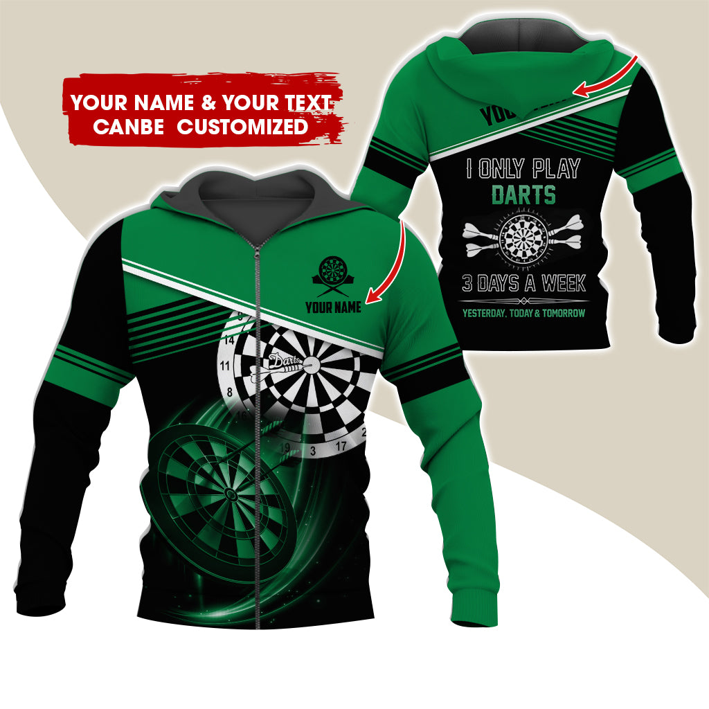 Customized Name & Text Darts Premium Zip Hoodie, Personalized I Only Play Darts Zip Hoodie For Men & Women - Gift For Darts Lovers, Darts Players