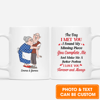 Personalized Couple Mug - Customized The Day I Met You I Found My Missing Piece Mug, Best Valentine Gift For Couple