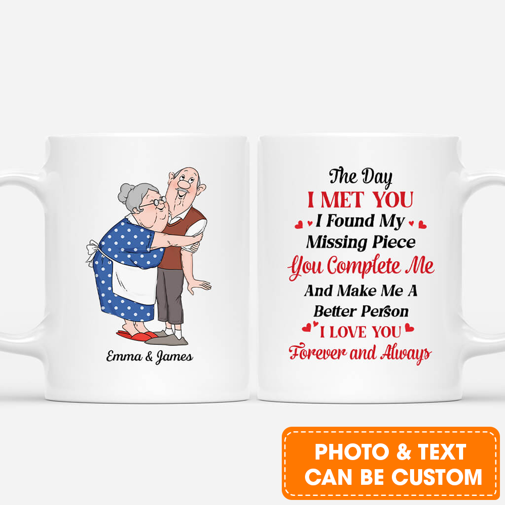 Personalized Couple Mug - Customized The Day I Met You I Found My Missing Piece Mug, Best Valentine Gift For Couple