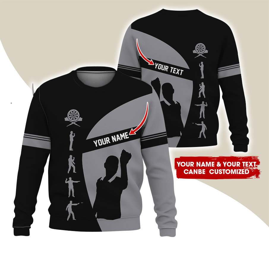 Customized Darts Sweatshirt, Personalized Name Sweatshirt, How to play Darts Pattern Sweatshirt, Perfect Gift For Darts Lovers, Friend, Family