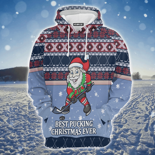 Hockey Premium Christmas Hoodie, Santa Hockey Unisex Hoodie For Men & Women - Perfect Gift For Christmas, Hockey Lover