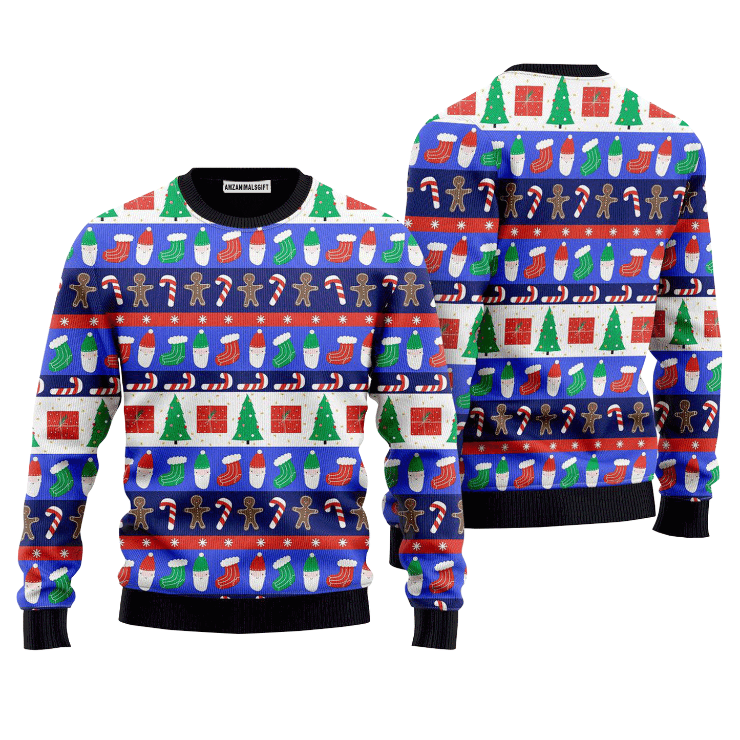 Christmas Striped Wonderful Holiday Sweater, Ugly Sweater For Men & Women, Perfect Outfit For Christmas New Year Autumn Winter