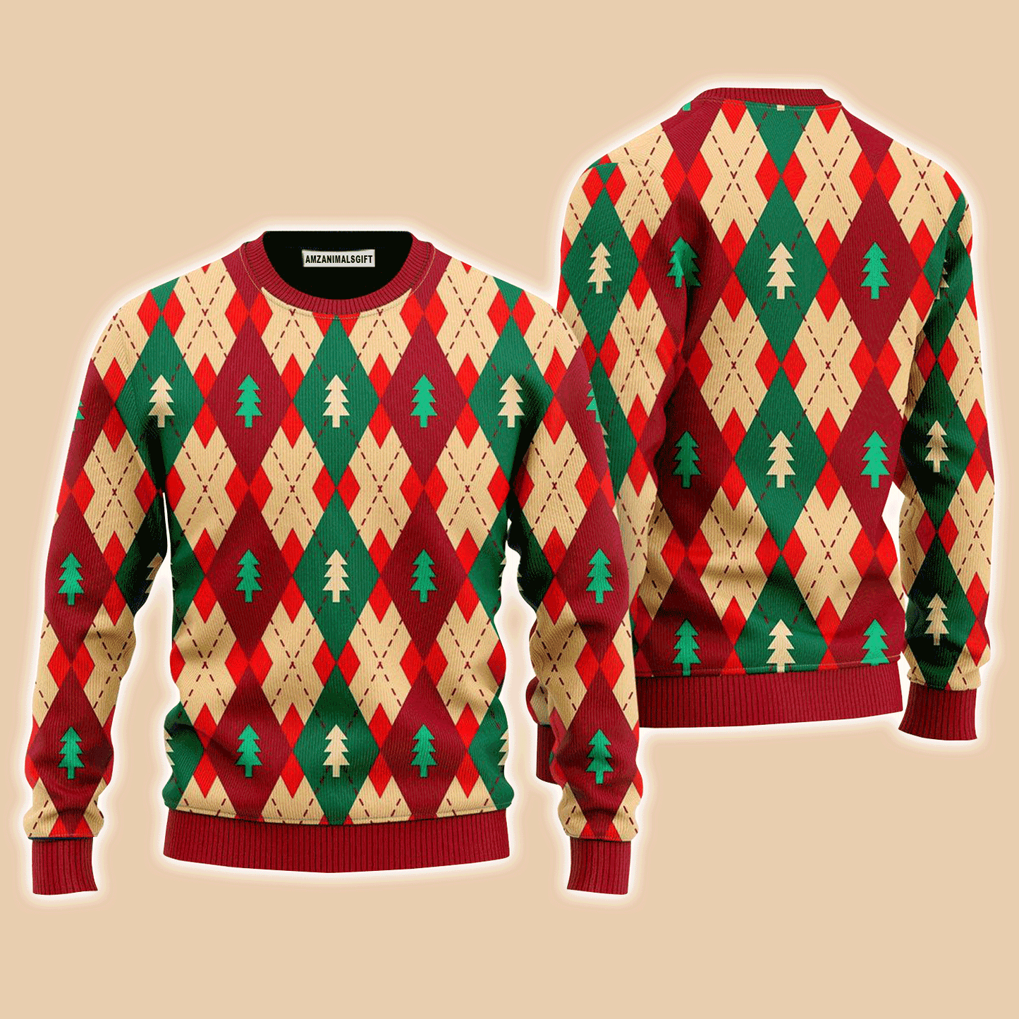 Christmas Tree Love Winter Argyle Sweater, Ugly Sweater For Men & Women, Perfect Outfit For Christmas New Year Autumn Winter