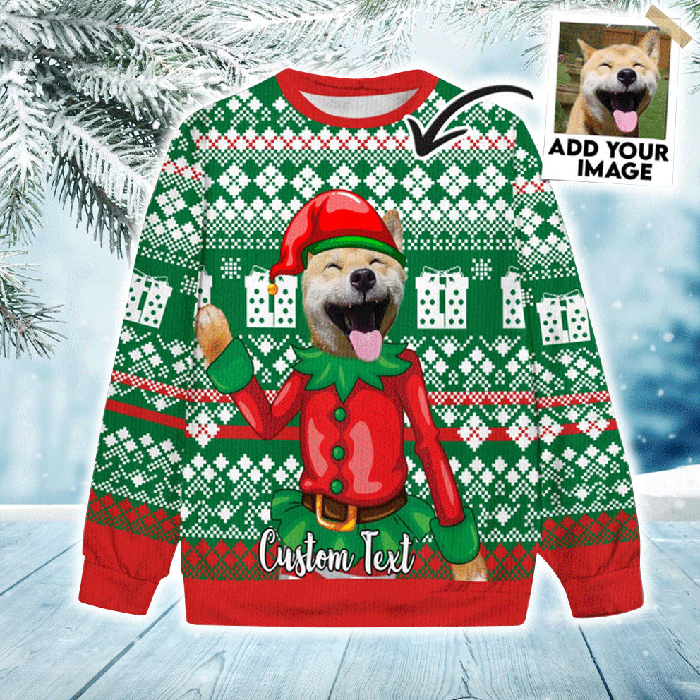 Custom Pet Sweater - Personalized Dog & Cat Photo Sweater, Custom Ugly Christmas Sweater, Perfect Gift For Dog Lovers, Friend, Family