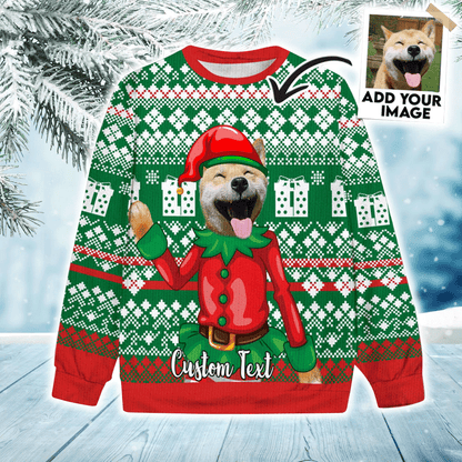 Custom Pet Sweater - Personalized Dog & Cat Photo Sweater, Custom Ugly Christmas Sweater, Perfect Gift For Dog Lovers, Friend, Family