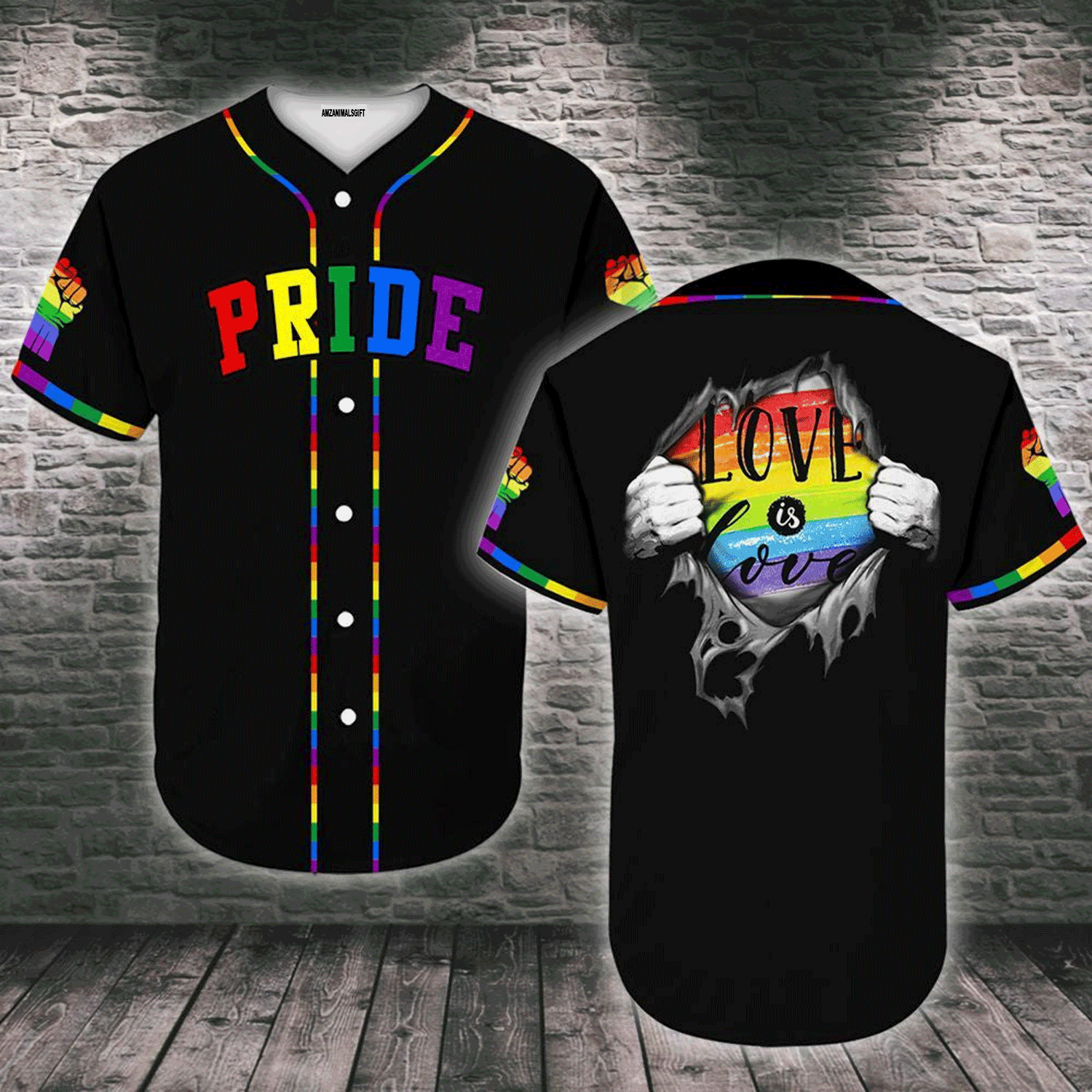 LGBT Baseball Jersey Shirt - LGBT Love Is Love Baseball Jersey Shirt For Men & Women, Perfect Gift For LGBT