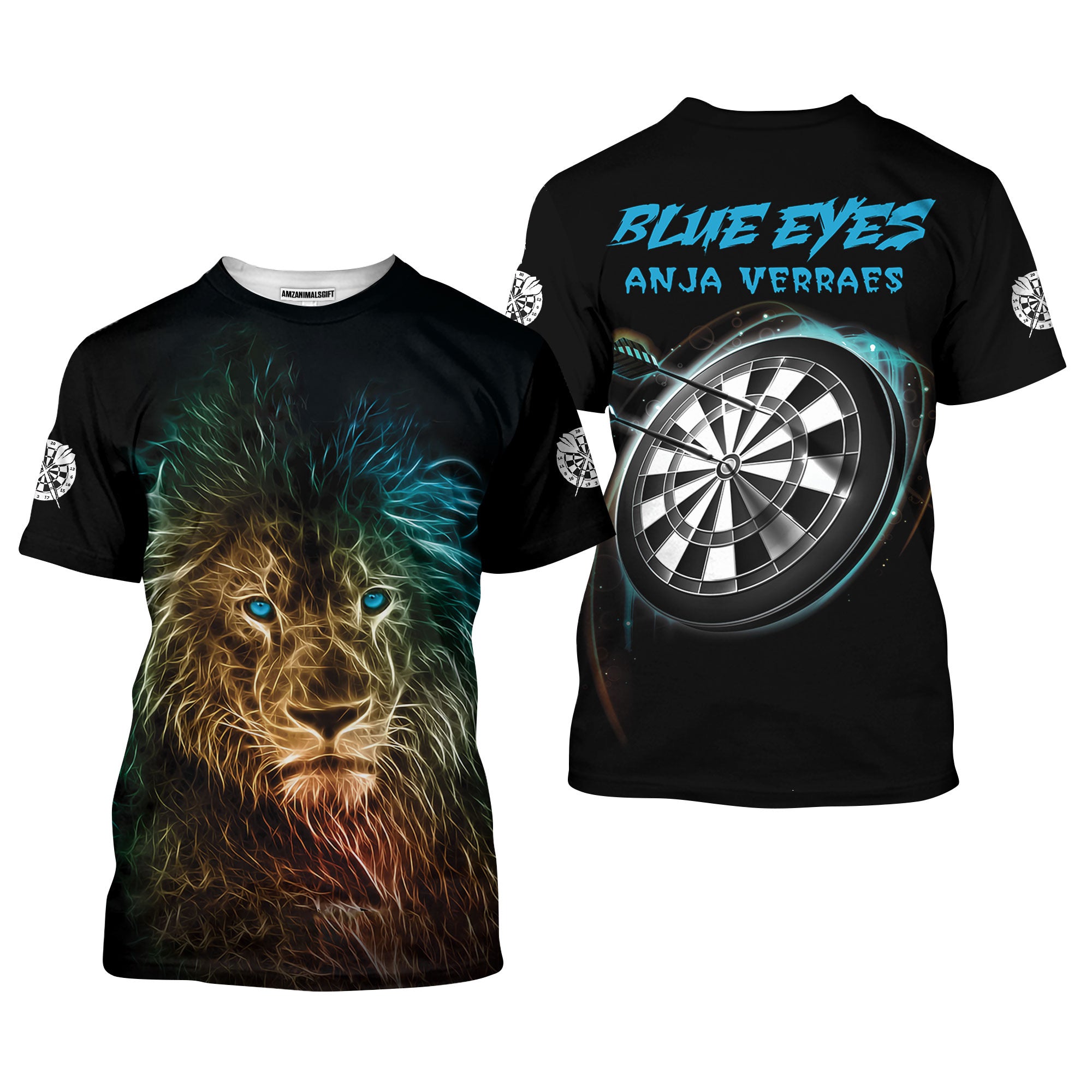 Customized Darts And Lions T Shirt, Personalized Text T Shirt For Men, Outfit For Darts Lovers, Darts Players