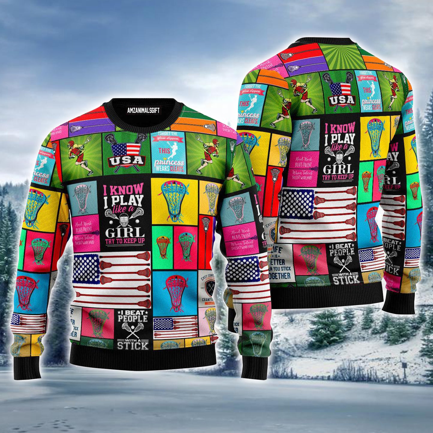 Lacrosse Love Life Ugly Christmas Sweater For Men & Women, Perfect Outfit For Christmas New Year Autumn Winter