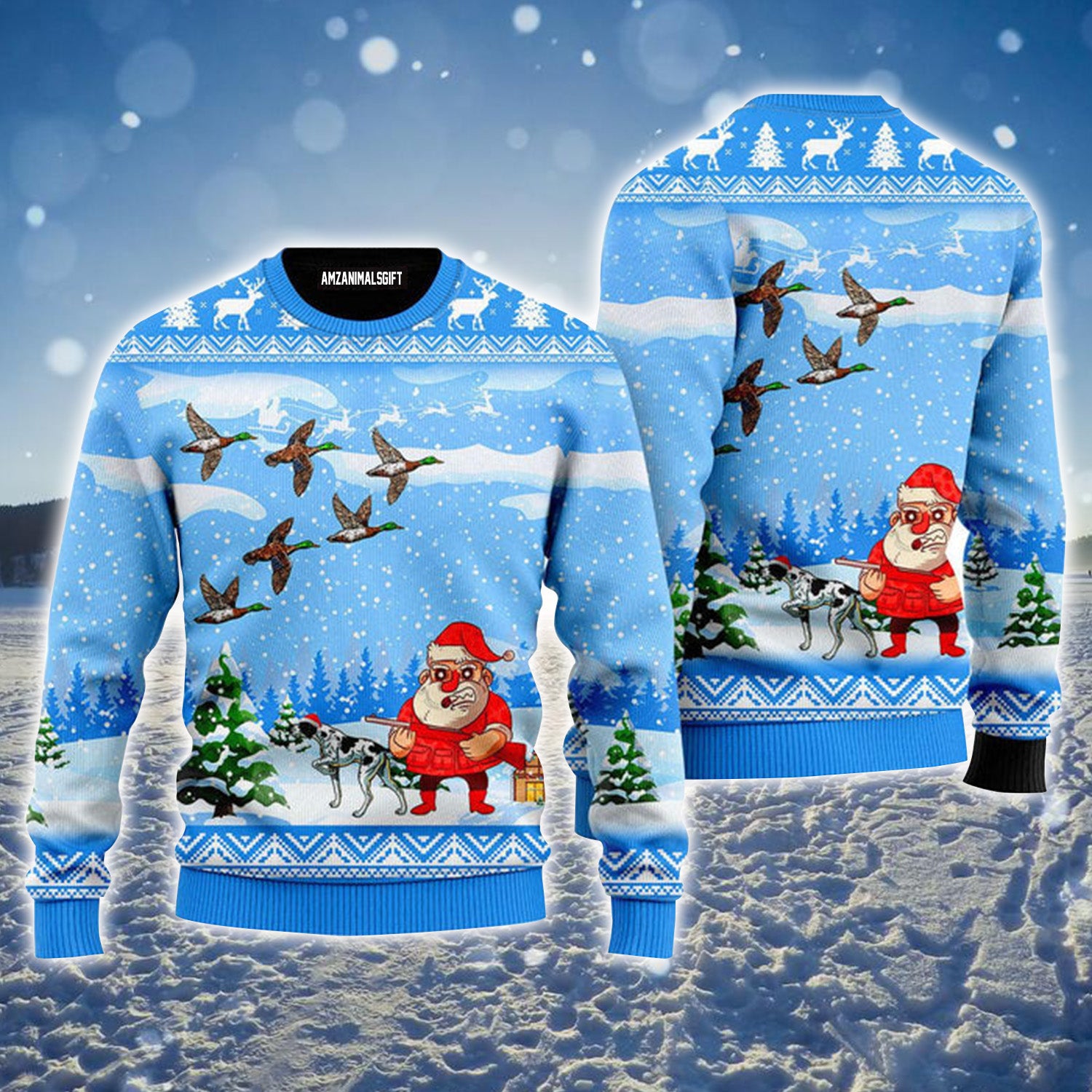 Santa Duck Hunting Urly Christmas Sweater, Christmas Sweater For Men & Women - Perfect Gift For Christmas, Hunting Lovers, Hunters