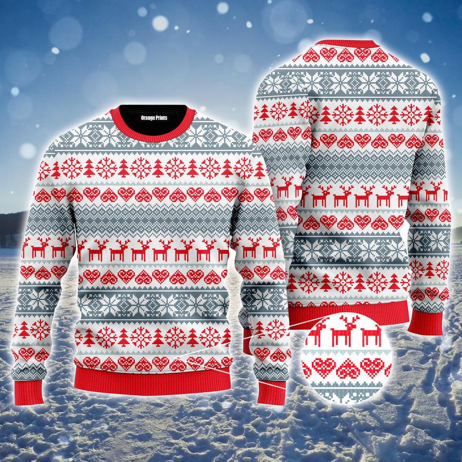 Winter Christmas Red Grey Style Ugly Sweater For Men & Women, Perfect Outfit For Christmas New Year Autumn Winter