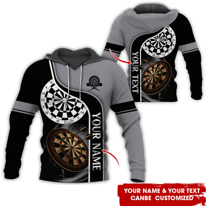 Customized Darts Premium Hoodie, Personalized Name & Text Darts Black Hoodie, Perfect Gift For Darts Lovers, Friend, Family