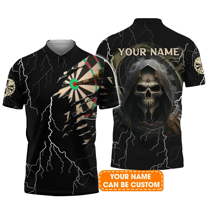 Customized Darts Polo Shirt, Darts Death Personalized Name Polo Shirt For Men  - Perfect Gift For Darts Lovers, Darts Players