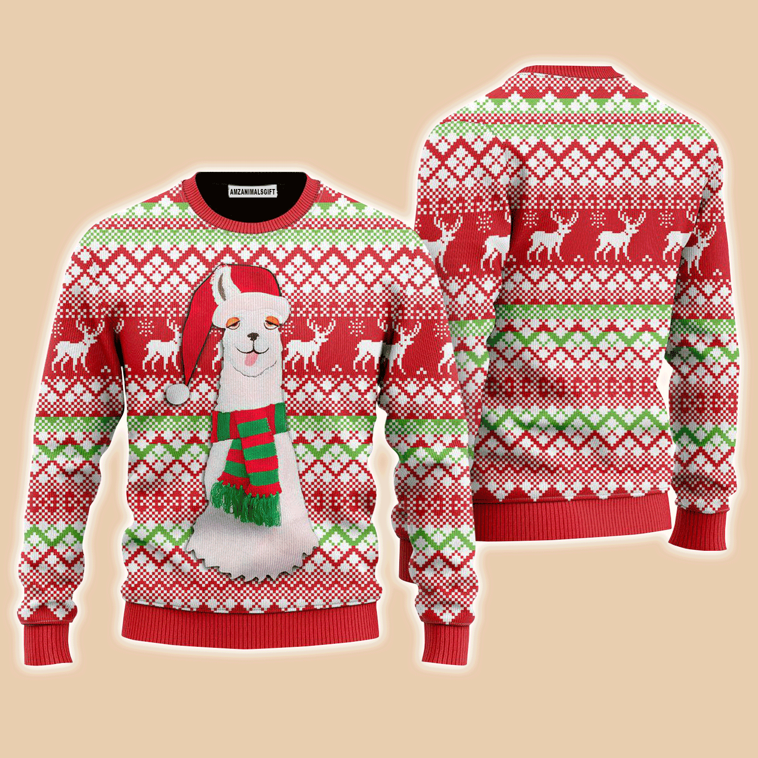 Alpaca Christmas Pattern Sweater, Ugly Sweater For Men & Women, Perfect Outfit For Christmas New Year Autumn Winter