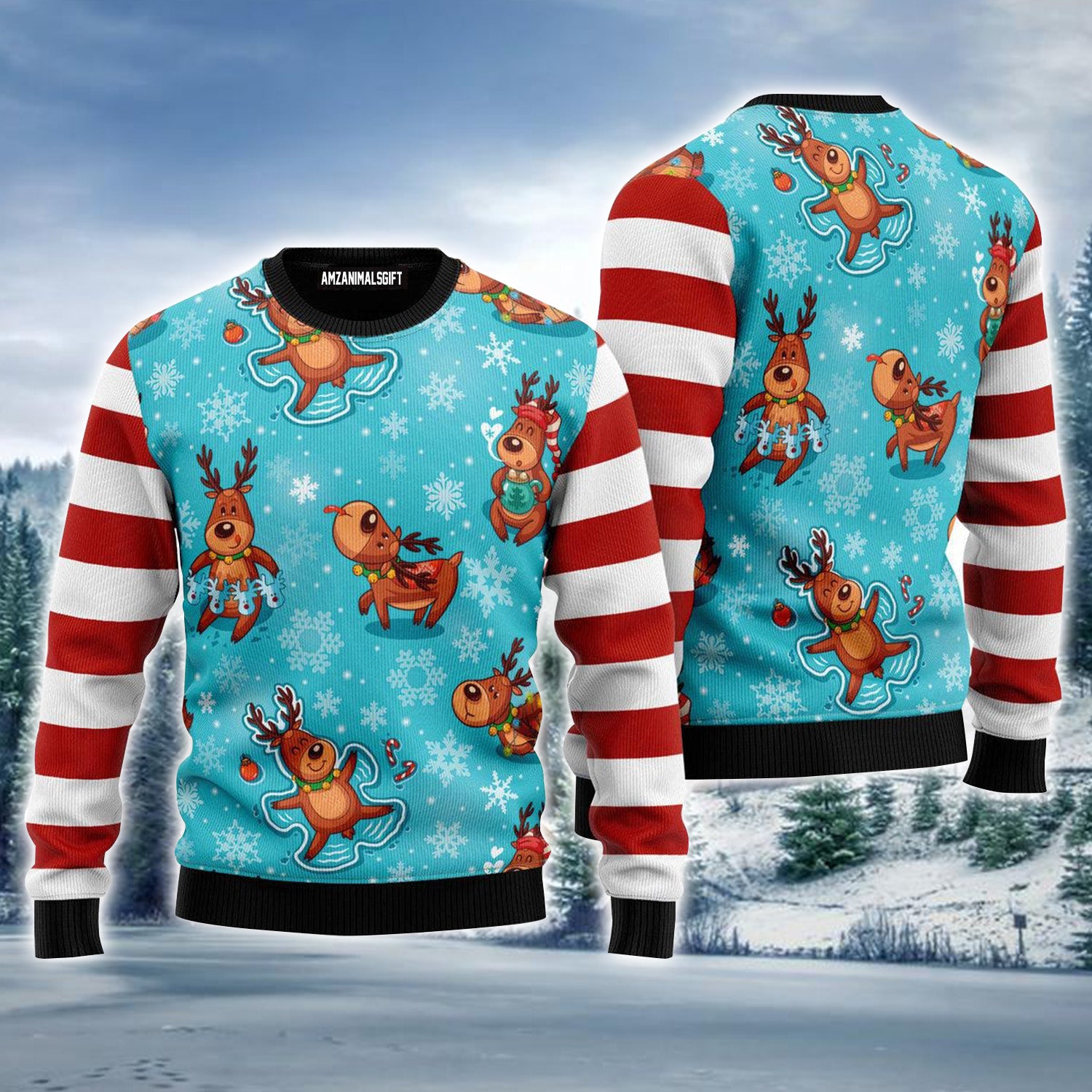 Naughty Reindeer Ugly Sweater For Men & Women, Perfect Outfit For Christmas New Year Autumn Winter