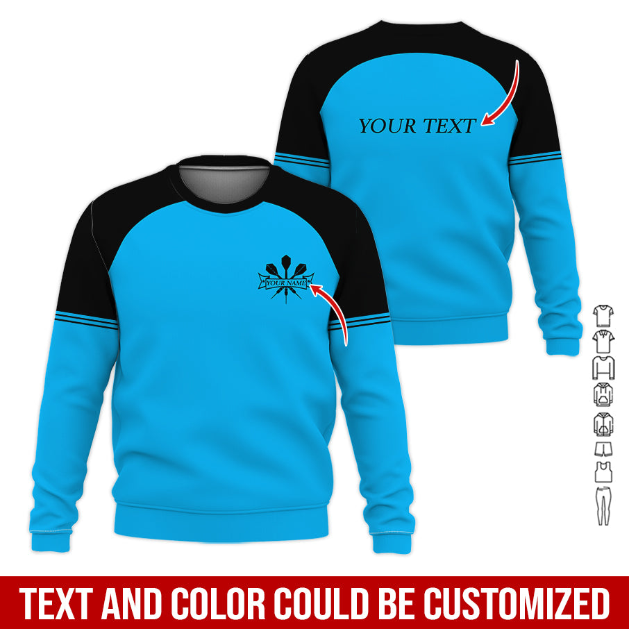 Personalized Name & Text Darts Sweatshirt, Customized Name Darts Sweatshirt For Men & Women - Gift For Darts Lovers, Darts Players