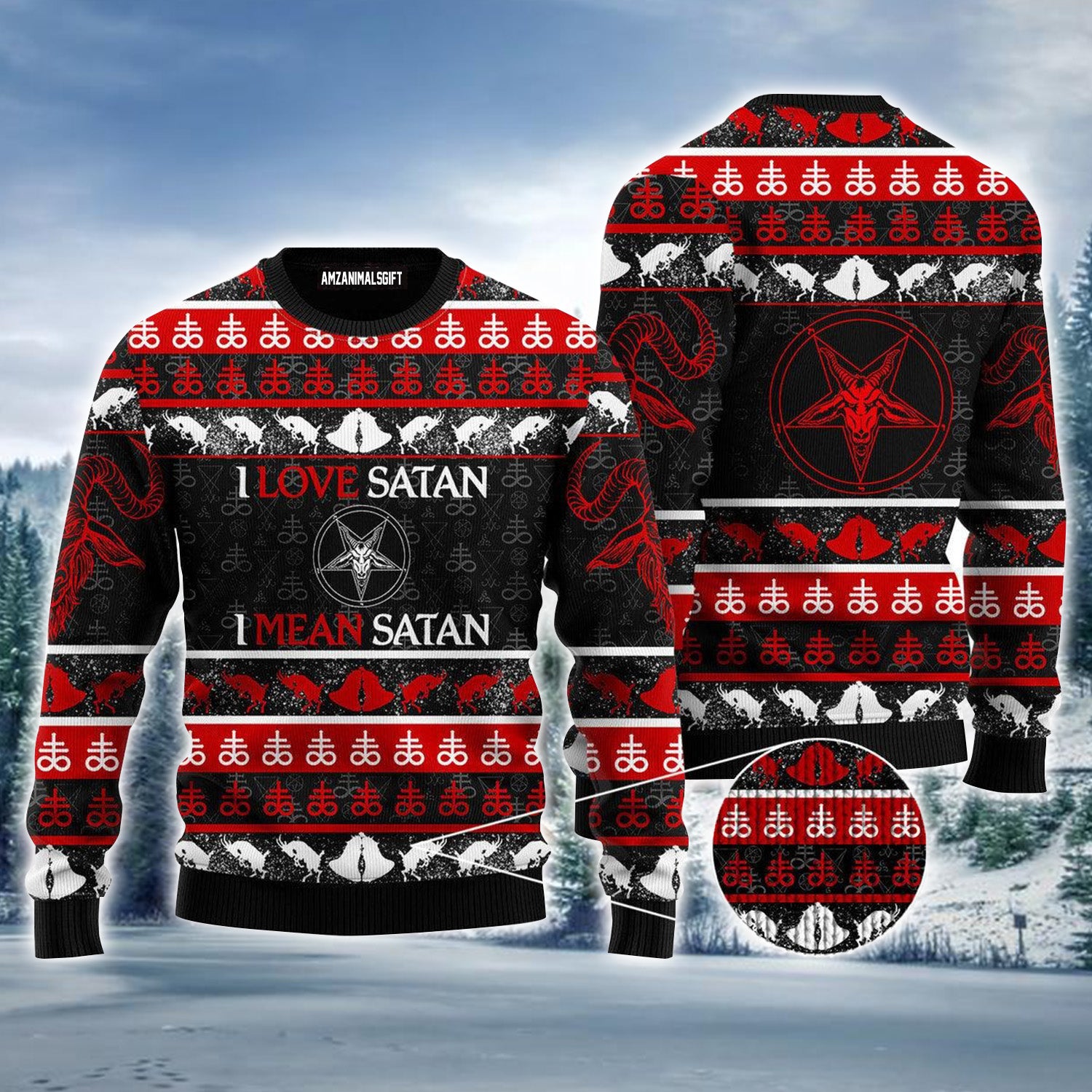 Satanic Tribal Red Ugly Christmas Sweater For Men & Women, Perfect Outfit For Christmas New Year Autumn Winter