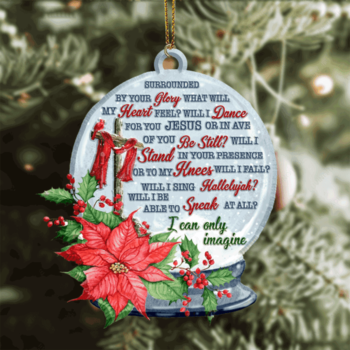 Jesus Acrylic Ornament, Christmas Flower Magic Ball I Can Only Imagine Acrylic Ornament For Christian, God Faith Believers