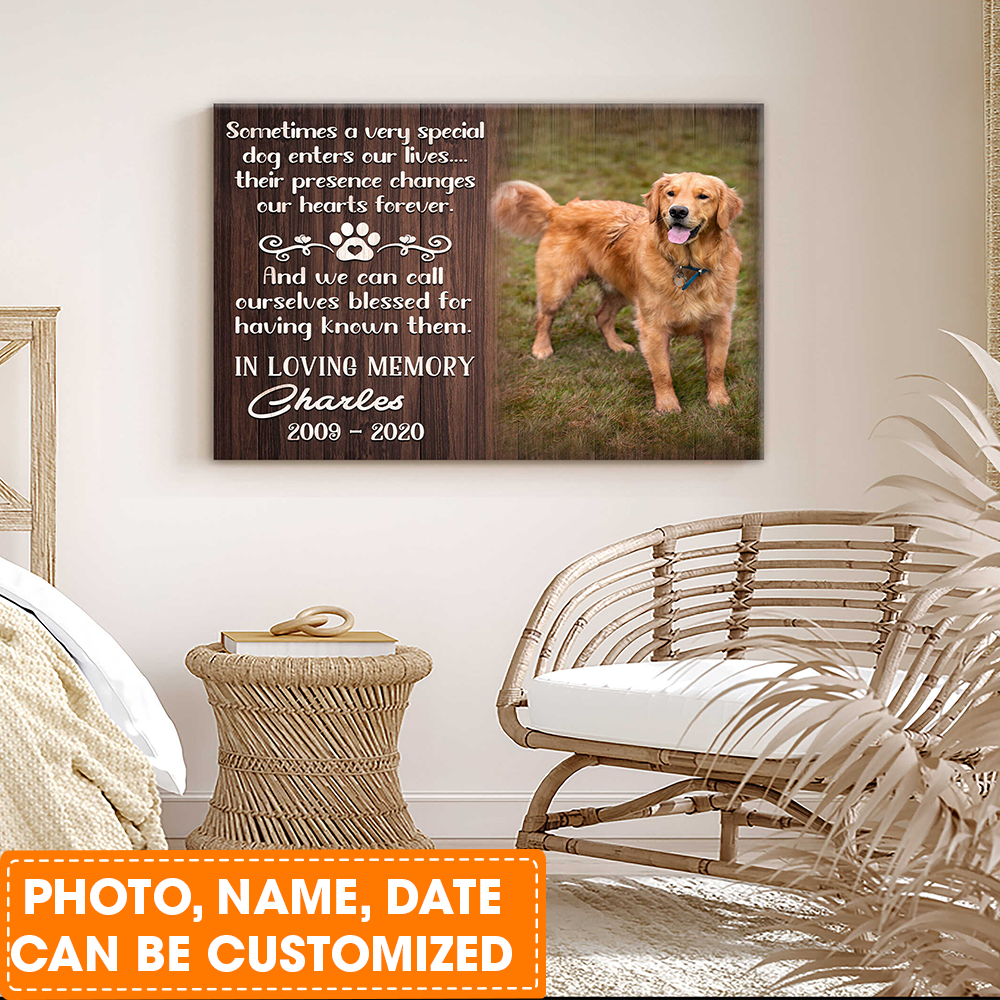 Personalized Dog Landscape Canvas, Custom Memorial Pet Photo Sometimes a very special dog Canvas For Dog Lovers, Friends, Family
