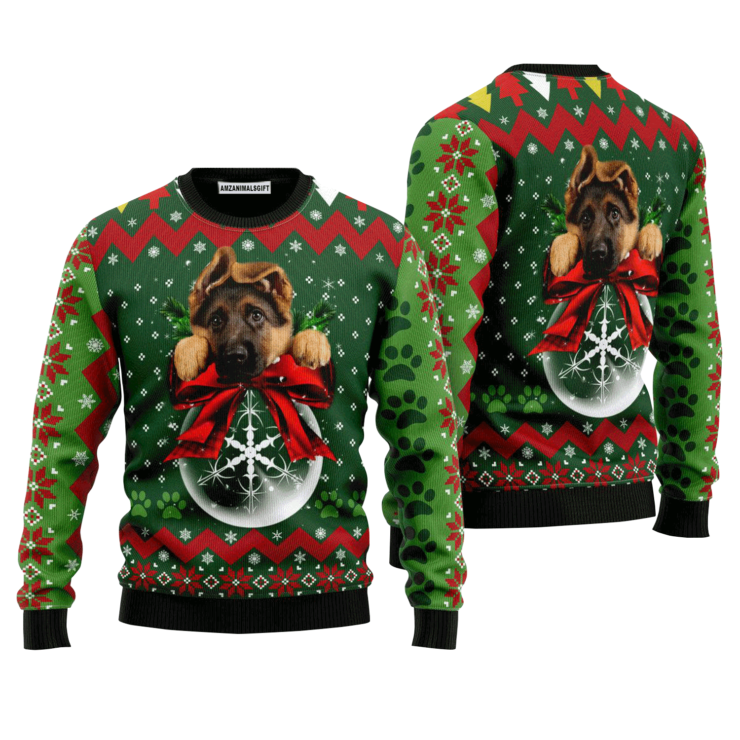 German Shepherd Ornament Sweater, Ugly Sweater For Men & Women, Perfect Outfit For Christmas New Year Autumn Winter