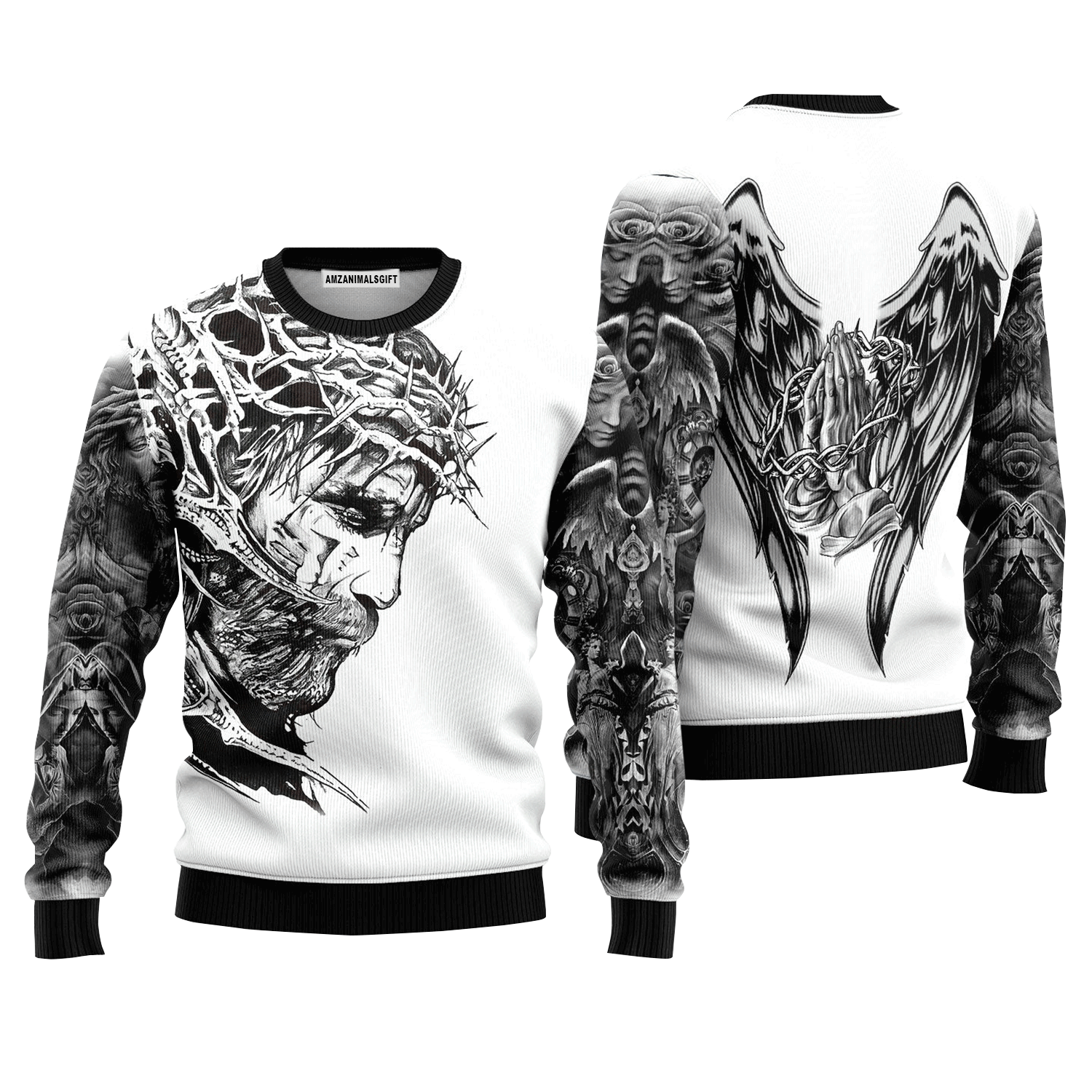 Jesus Tattoo Sweater, Ugly Sweater For Men & Women, Perfect Outfit For Christmas New Year Autumn Winter