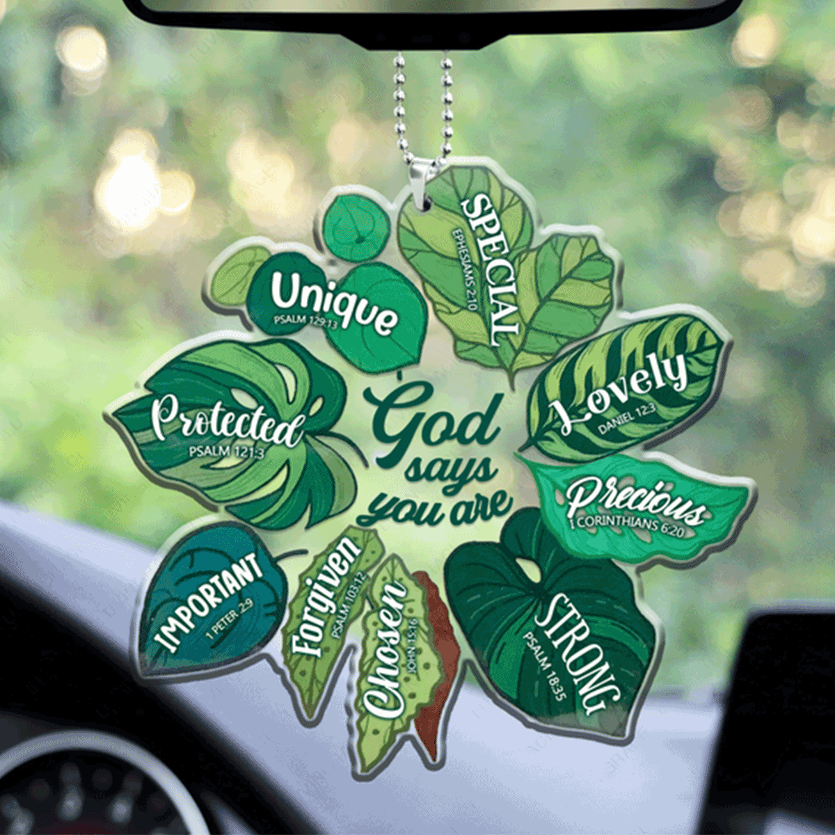 Jesus Acrylic Ornament, Plants Leaves God Says You Are Acrylic Ornament For Christian, God Faith Believers, Holiday Decor