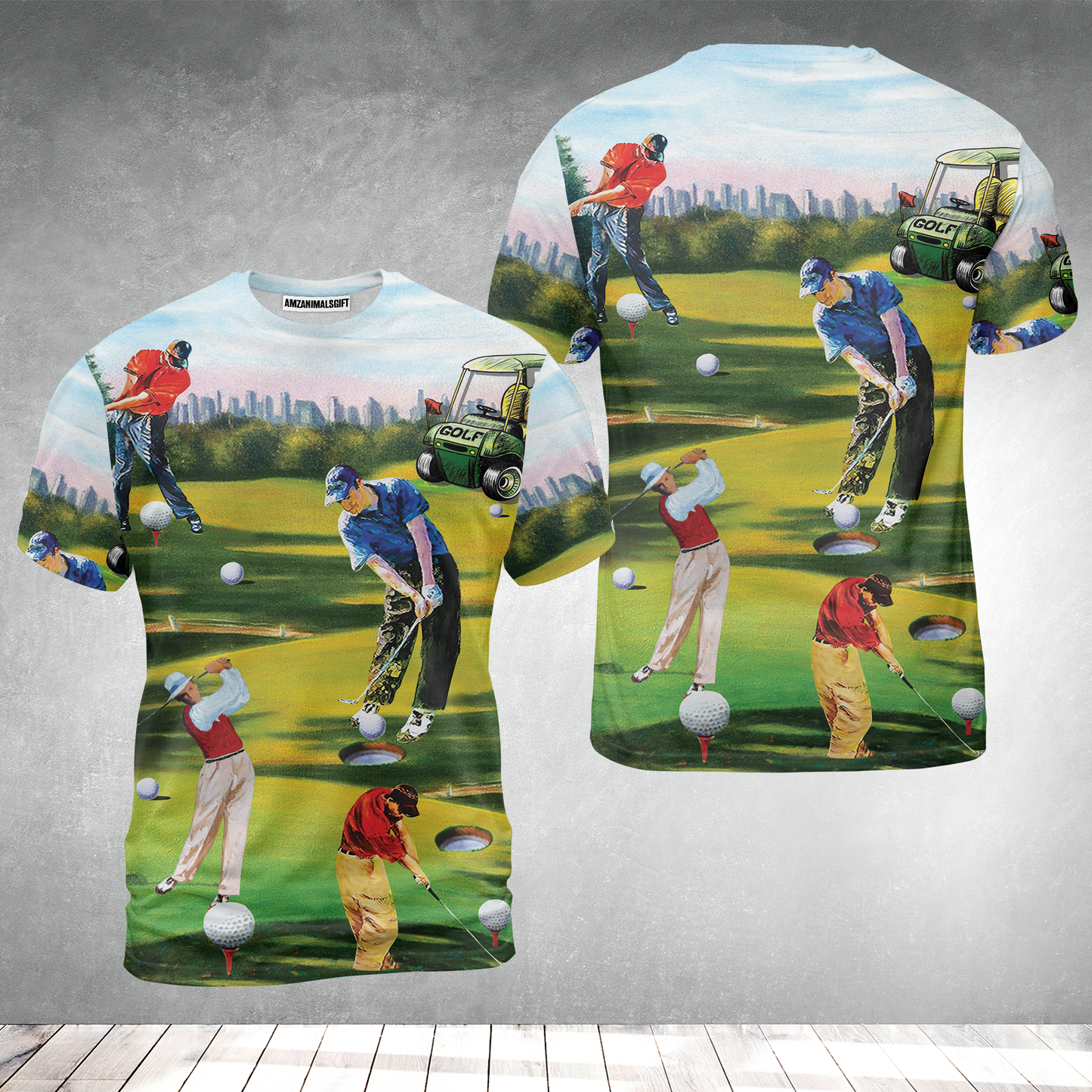Golf Men Long Polo Shirt - Golf Men, Golf Cart Long Polo Shirt - Perfect Gift For Men & Women, Golf Lover