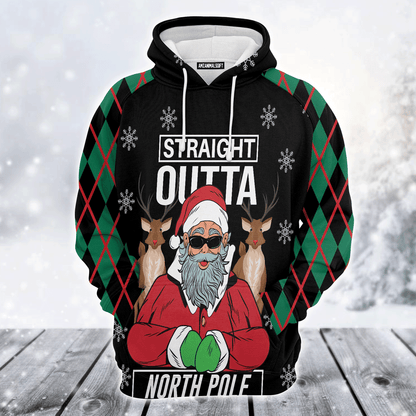 Santa Claus Premium Christmas Hoodie, Santa Claus Straight Outta North Pole Unisex Hoodie For Men & Women - Perfect Gift For Christmas, Friends, Family