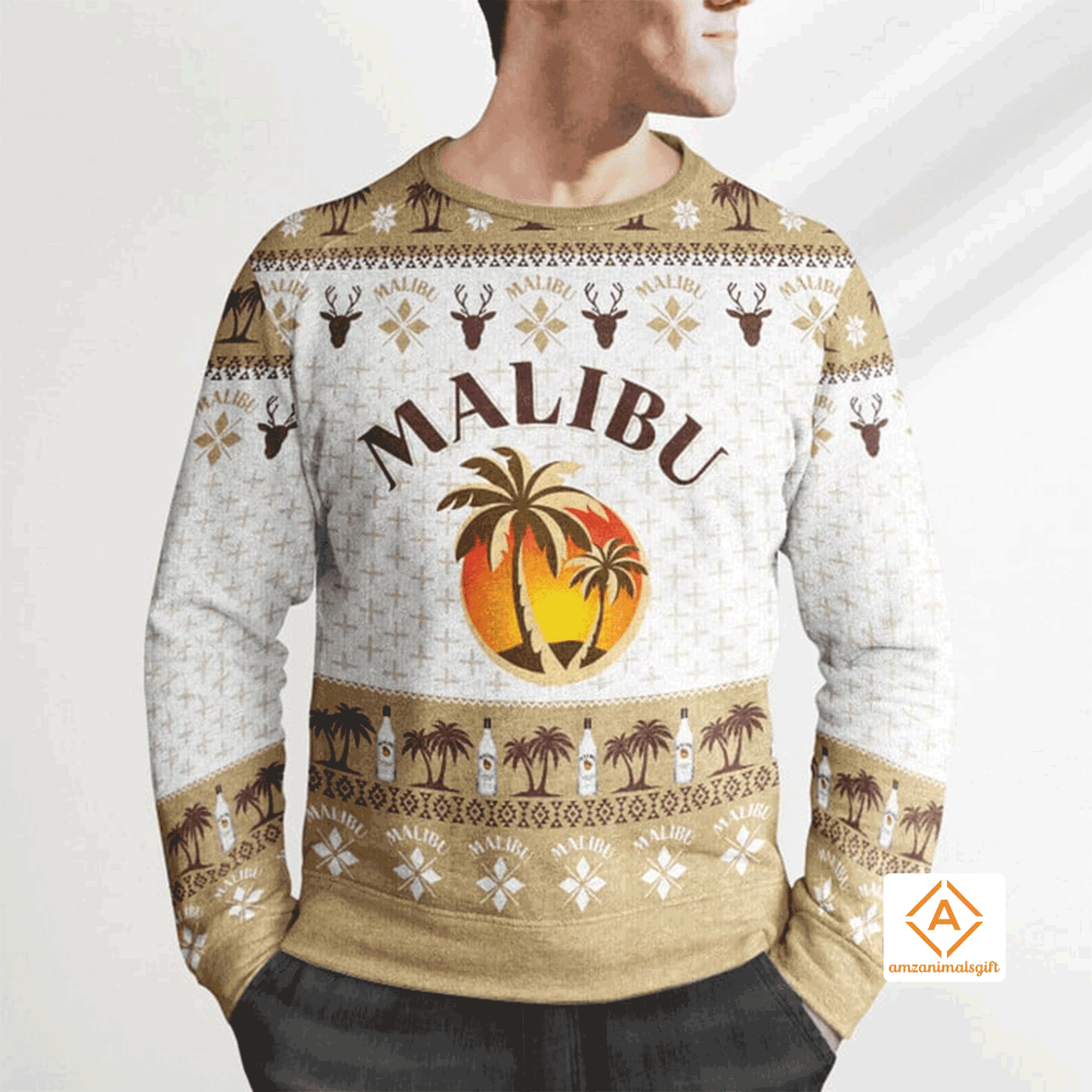 Malibu Vintage Christmas Sweater, Ugly Sweater For Men & Women, Perfect Outfit For Christmas New Year Autumn Winter