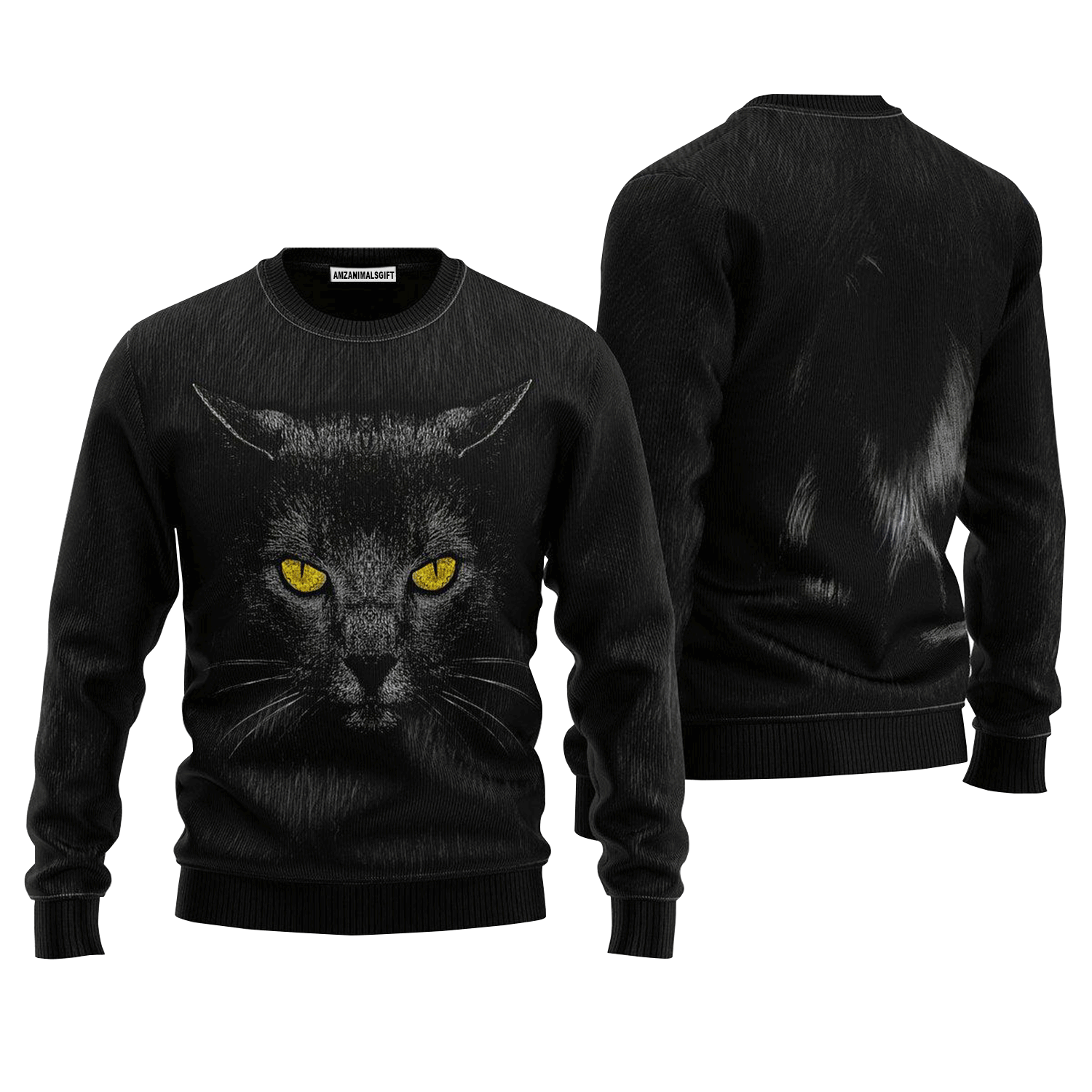 Cool Black Cat Sweater, Ugly Christmas Sweater For Men & Women, Perfect Outfit For Christmas New Year Autumn Winter