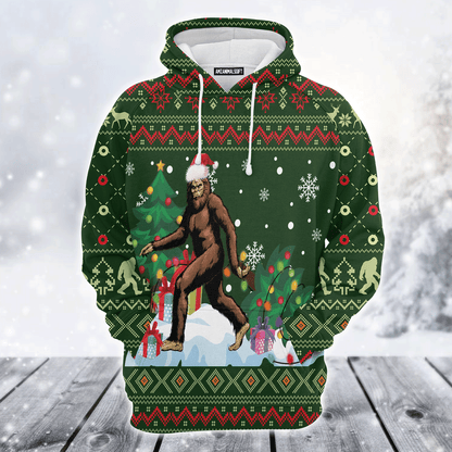 BigFoot Premium Christmas Hoodie, BigFoot Xmas Christmas Pattern Unisex Hoodie For Men & Women - Perfect Gift For Christmas, BigFoot Lover