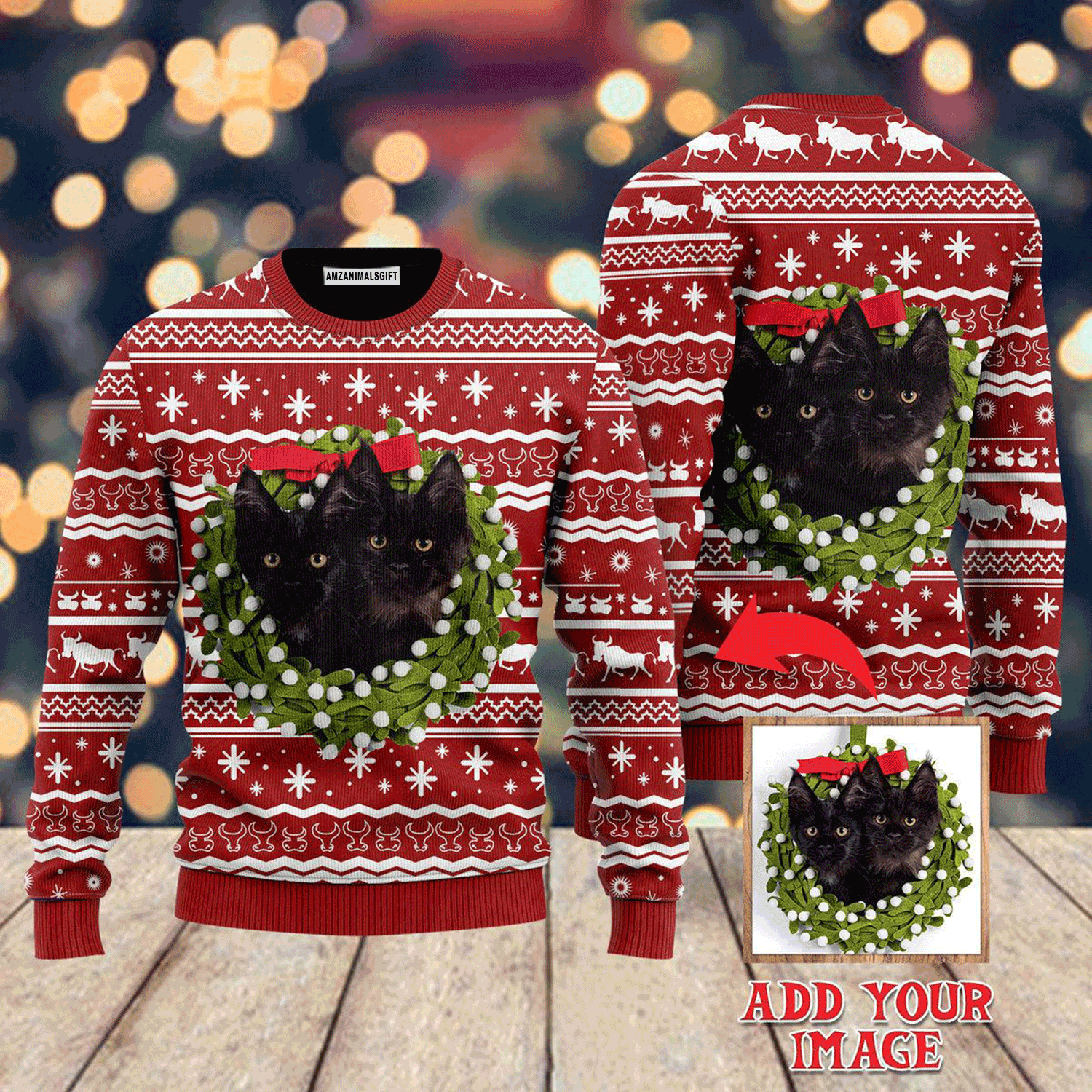 Custom Cat Face For Cat Lover And Happy Christmas Sweater, Ugly Sweater For Men & Women, Perfect Outfit For Christmas New Year Autumn Winter
