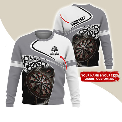 Customized Name & Text Darts Sweatshirt, Personalized Name & Text Darts Sweatshirt For Men & Women - Gift For Darts Lovers, Darts Players