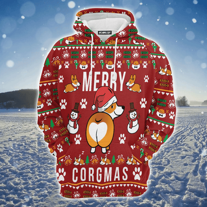 Corgi Premium Christmas Hoodie, Funny Corgi Merry Xmas Unisex Hoodie For Men & Women - Perfect Gift For Christmas, Corgi Lover