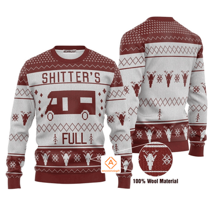 Shitters Red Christmas Sweater, Ugly Sweater For Men & Women, Perfect Outfit For Christmas New Year Autumn Winter