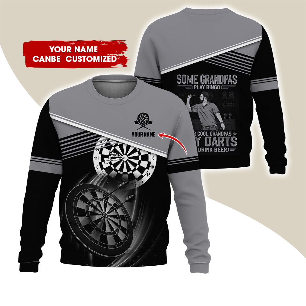 Customized Name & Text Darts Sweatshirt, Personalized Some Grandpas Play Bingo Sweatshirt For Men & Women - Gift For Darts Lovers, Darts Players