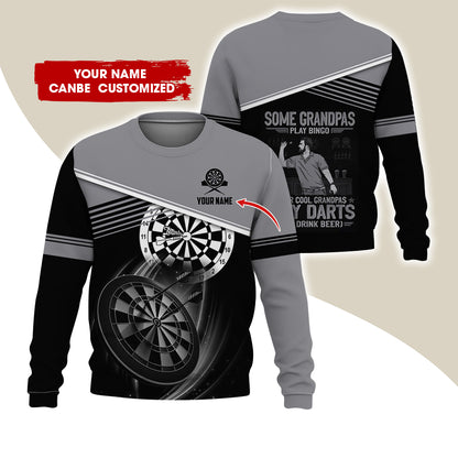 Customized Name & Text Darts Sweatshirt, Personalized Some Grandpas Play Bingo Sweatshirt For Men & Women - Gift For Darts Lovers, Darts Players
