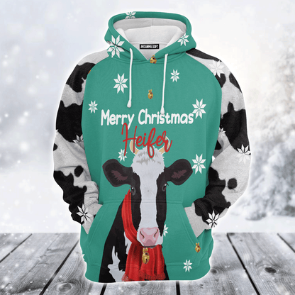Cow Premium Christmas Hoodie, Cow Merry Christmas Heifer Christmas Unisex Hoodie For Men & Women - Perfect Gift For Christmas, Cow Lover