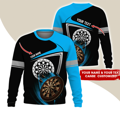 Customized Darts Sweatshirt, Personalized Name & Text Sweatshirt, Darts Pattern Sweatshirt, Perfect Gift For Darts Lovers, Darts Player
