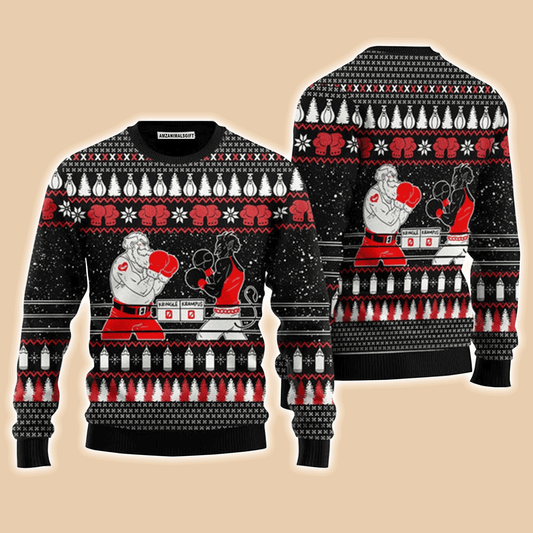 Boxing Sweater Santa And Krampus, Ugly Christmas Sweater For Men & Women, Perfect Outfit For Christmas New Year Autumn Winter