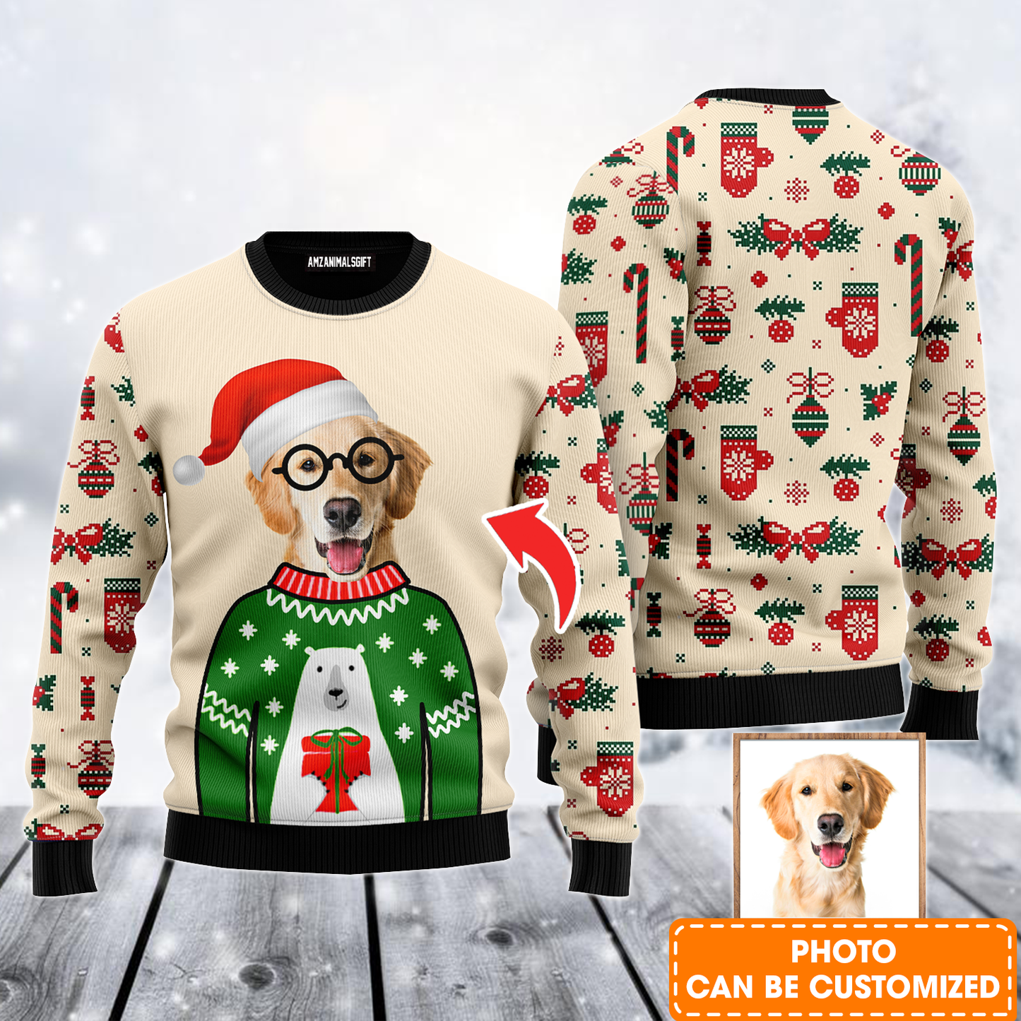 Personalized Photo Ugly Sweater, Custom Funny Your Photo Christmas Ugly Sweater For Men & Women, Perfect Gift For Christmas, Friends, Family