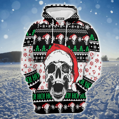 Skull Premium Christmas Hoodie, Skull Xmas Ho Ho Ho Unisex Hoodie For Men & Women - Perfect Gift For Christmas, Skull Lover