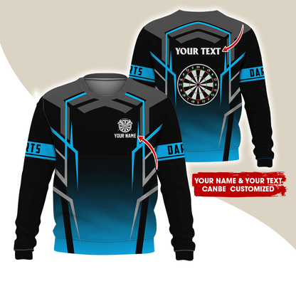 Customized Darts Sweatshirt, Dartsboards Pattern Sweatshirt Black For Darts Player, Perfect Gift For Darts Lovers, Friend, Family
