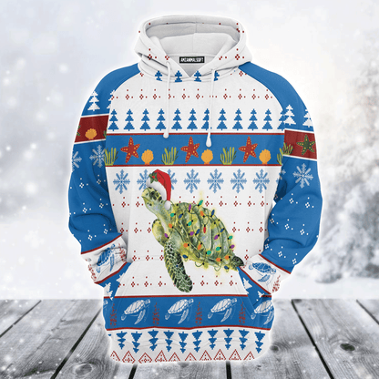 Turtle Wine Premium Christmas Hoodie, Sea Turtle Christmas Unisex Hoodie For Men & Women - Perfect Gift For Christmas, Turtle Lover