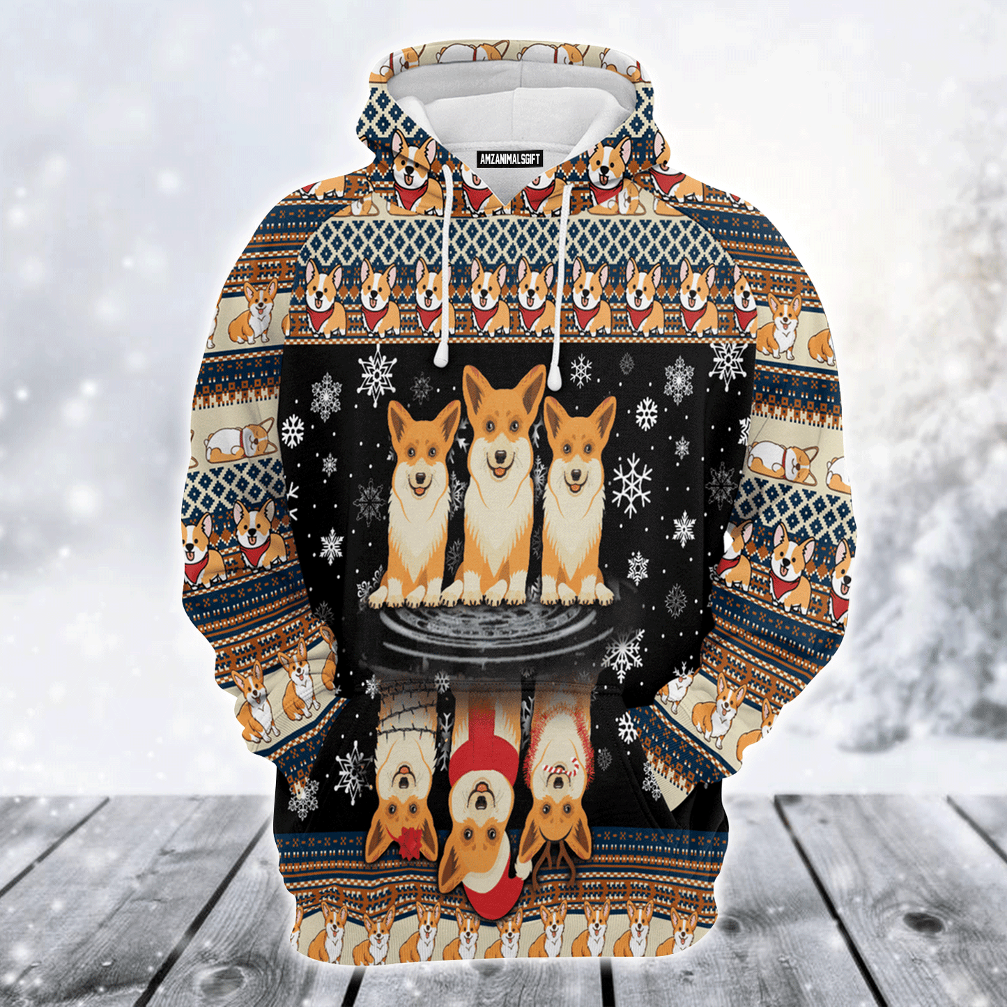 Corgi Premium Christmas Hoodie, Pembroke Welsh Corgi Christmas Unisex Hoodie For Men & Women - Perfect Gift For Christmas, Corgi Lover