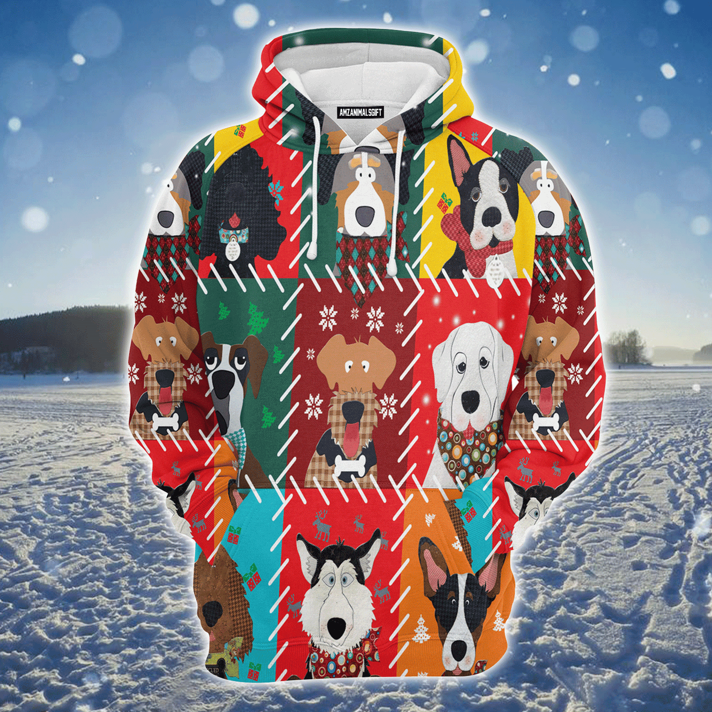 Dog Premium Christmas Hoodie, Cute Dog Face Christmas Unisex Hoodie For Men & Women - Perfect Gift For Christmas, Family, Dog Lover