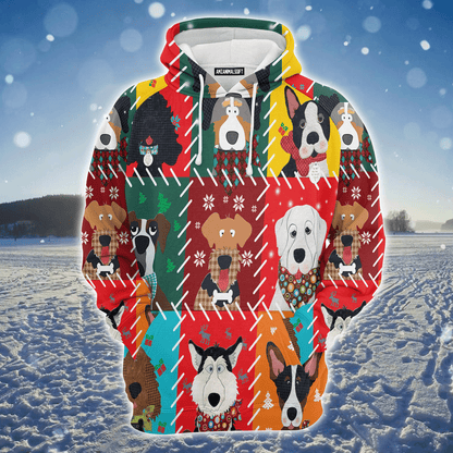 Dog Premium Christmas Hoodie, Cute Dog Face Christmas Unisex Hoodie For Men & Women - Perfect Gift For Christmas, Family, Dog Lover