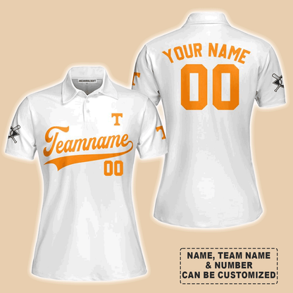 Customized Baseball Women Polo Shirt, Indiana Baseball Logo White Custom Polo Shirt - Perfect Polo Shirt For Women, Baseball Lovers