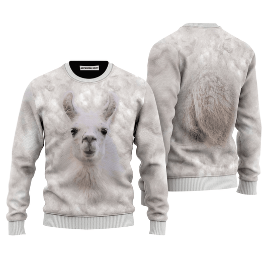 White Llmamas Sweater, Ugly Sweater For Men & Women, Perfect Outfit For Christmas New Year Autumn Winter