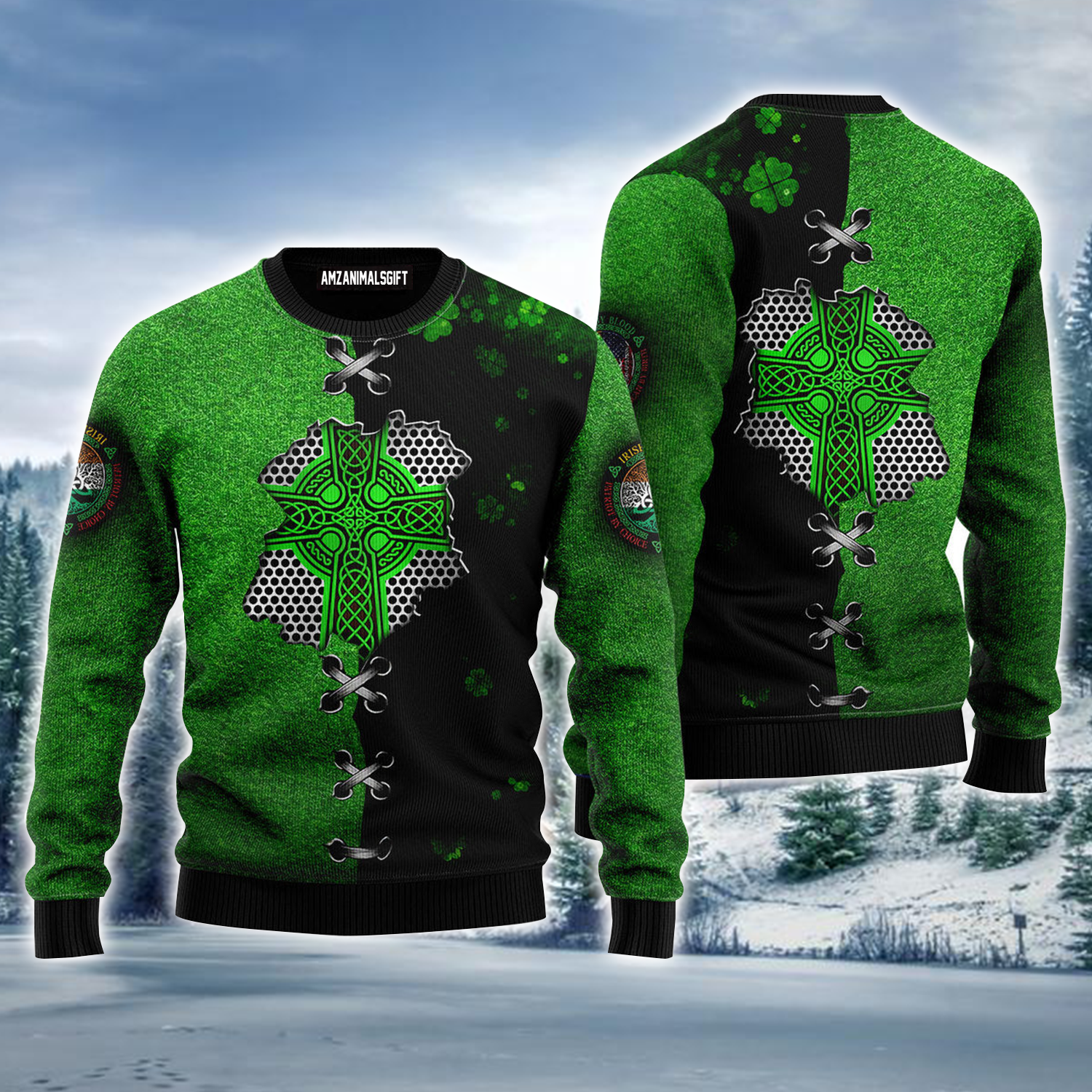Patrickday Ugly Christmas Sweater, Irish St.Patrick Celtic Knot Ugly Christmas Sweater For Men & Women, Perfect Gift For Friends, Family